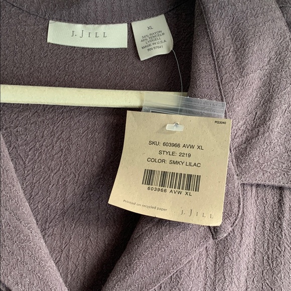 NWT J. Jill Women's Smoky Lilac Down Shirt Size XL - Picture 3 of 6
